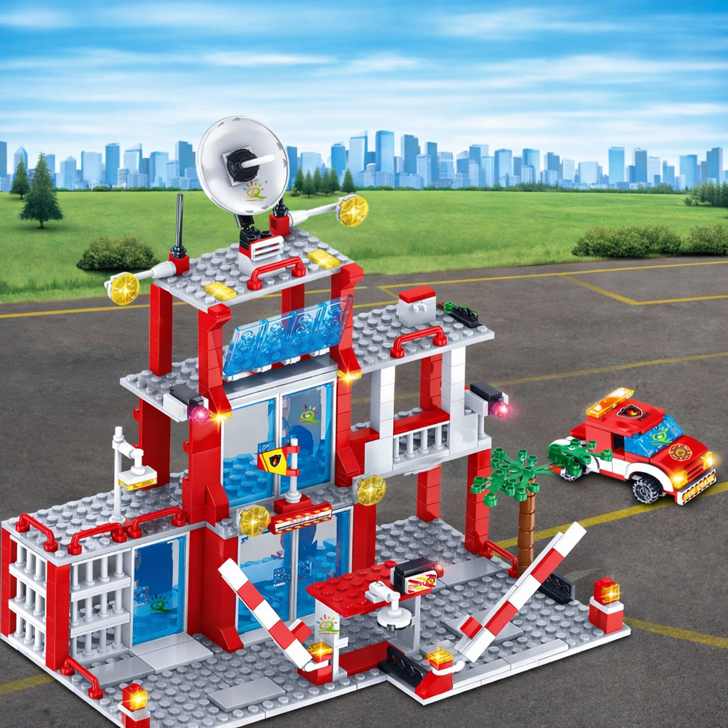 Mego BAUSTEINE –Feuerpolizei Einsatzstation 🚒🔩