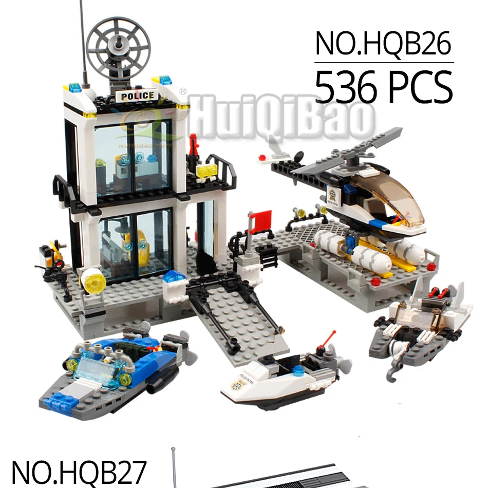 Mego BAUSTEINE – Polizei Einsatzstation mit Fahrzeugen 🚨