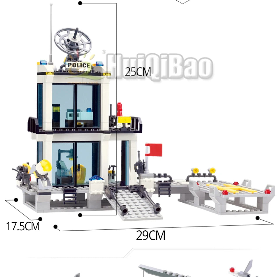 Mego BAUSTEINE – Polizei Einsatzstation mit Fahrzeugen 🚨