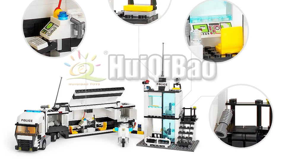 Mego BAUSTEINE – Polizei Einsatzstation mit Fahrzeugen 🚨