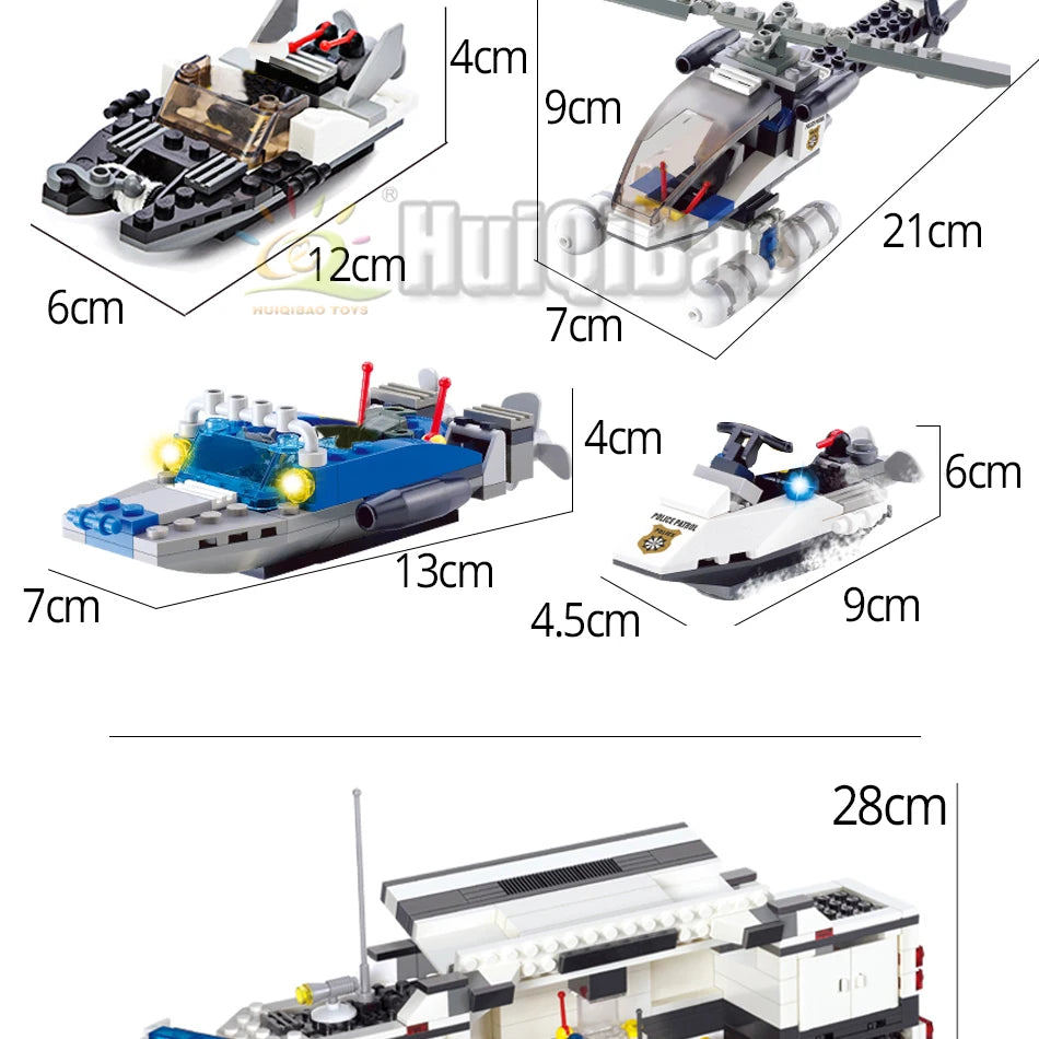 Mego BAUSTEINE – Polizei Einsatzstation mit Fahrzeugen 🚨
