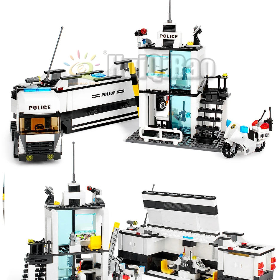 Mego BAUSTEINE – Polizei Einsatzstation mit Fahrzeugen 🚨