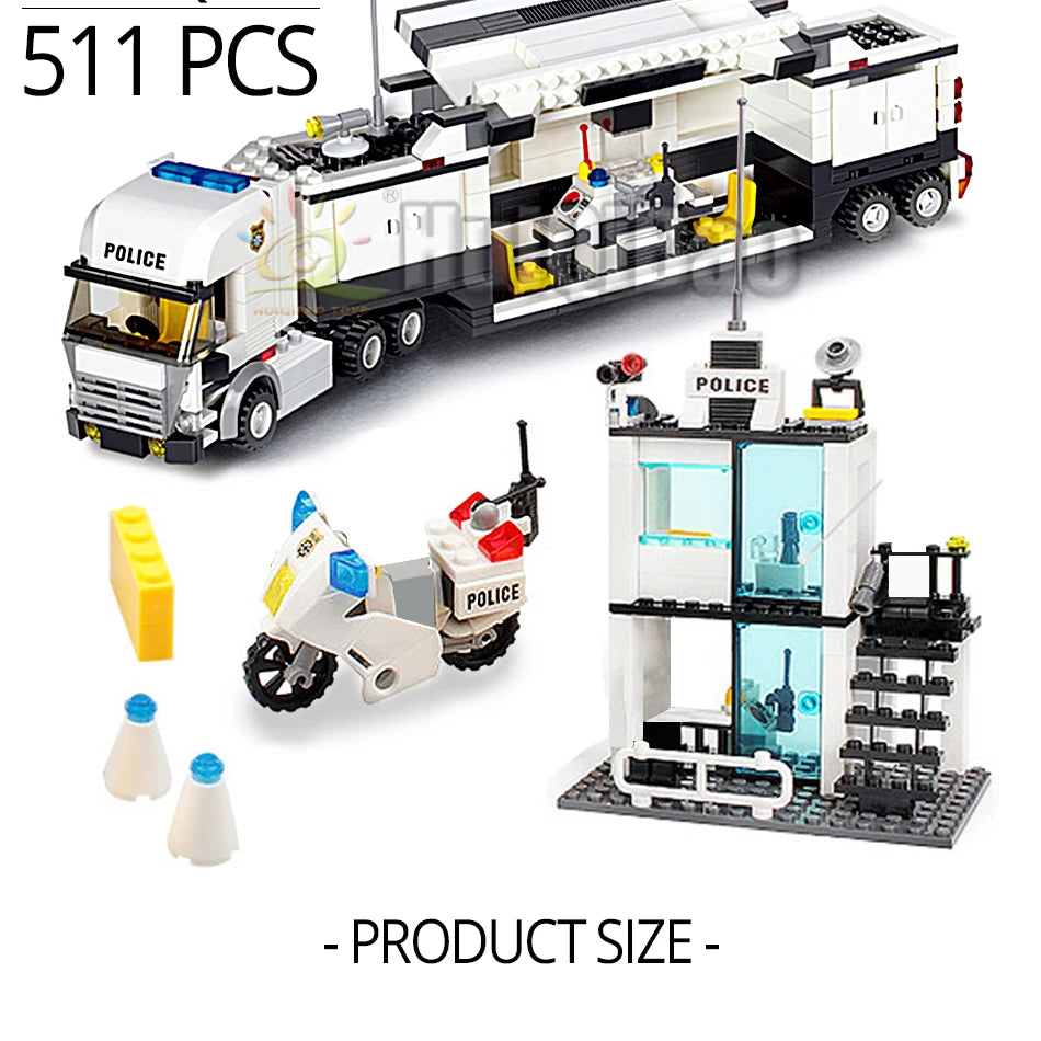 Mego BAUSTEINE – Polizei Einsatzstation mit Fahrzeugen 🚨