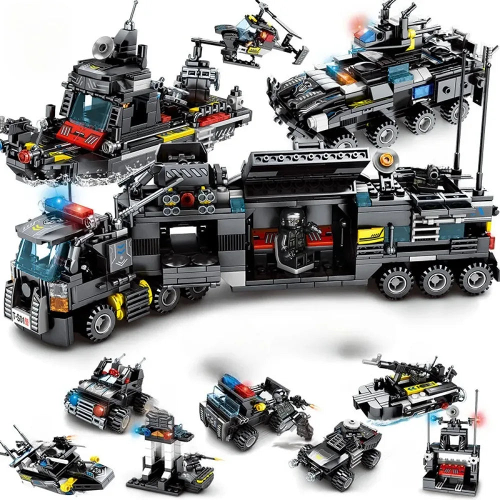 Mego BAUSTEINE – Polizei Mech & Spezialfahrzeug 🤖