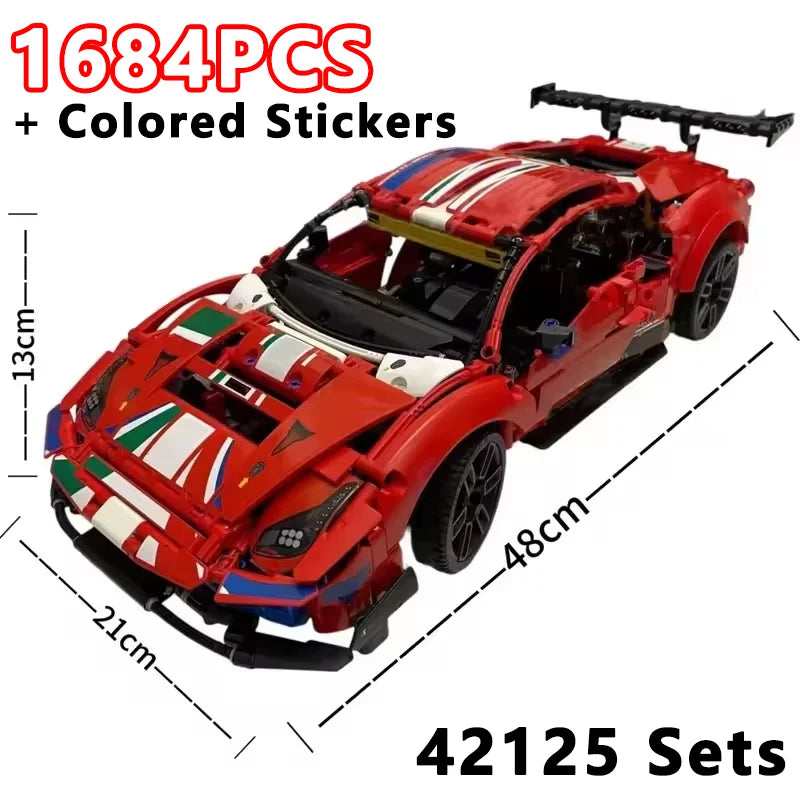 Mego TECH – 488 GTE Racing Auto 1:8 (1684 Teile 🔩)