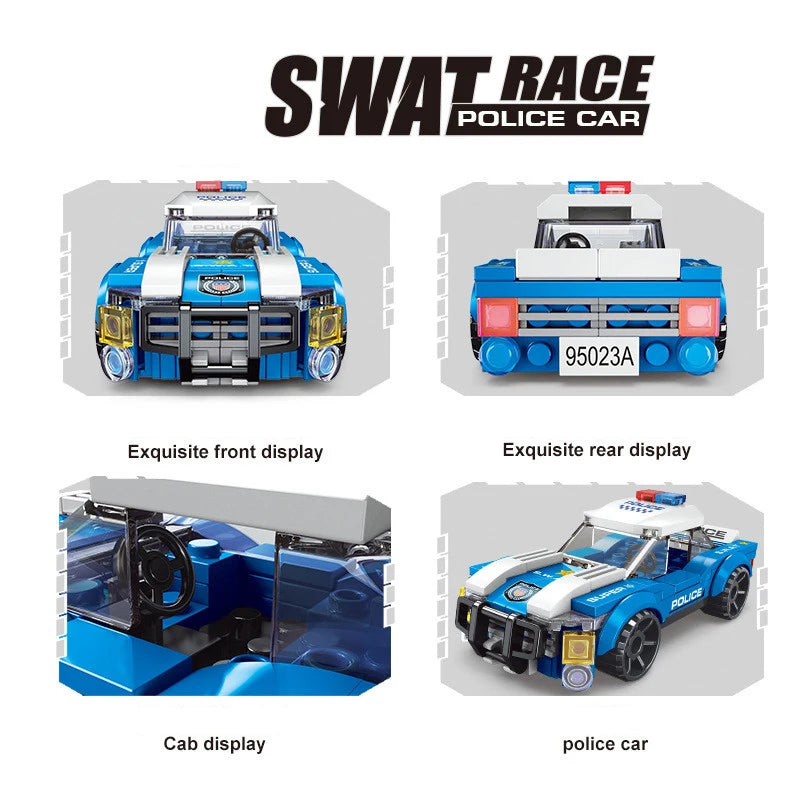 Mego BAUSTEINE – Polizei Helikopter & Fahrzeug 🚁