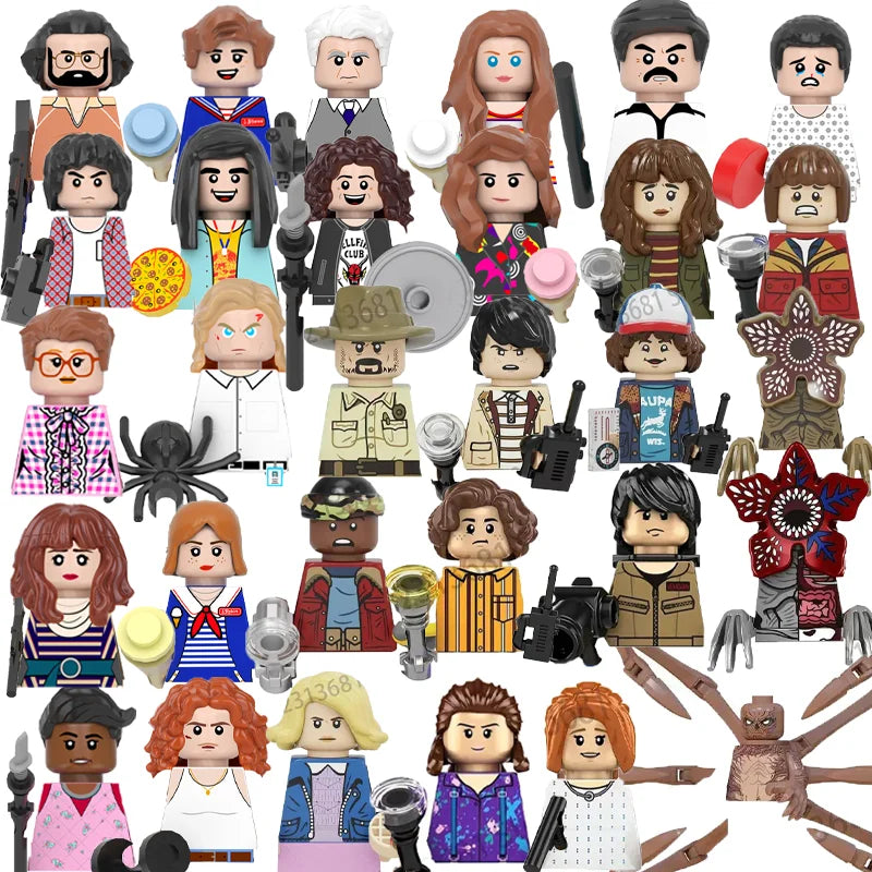 Mego BAUSTEINE – Upside Down Figuren-Set 🧱🕷️ (Stranger-Style)