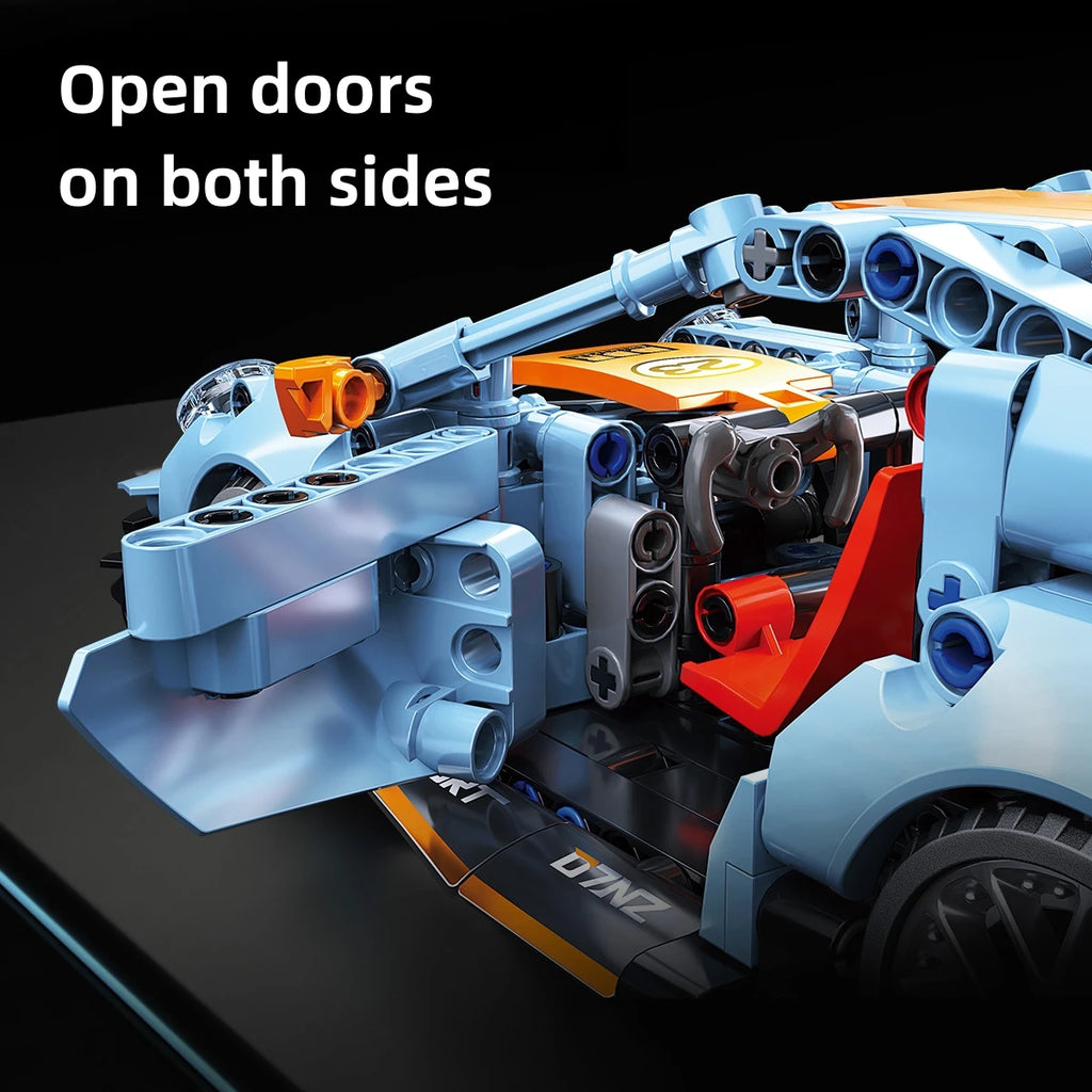 🔩 Mego TECH Pull-Back Rennwagen – 523 Teile