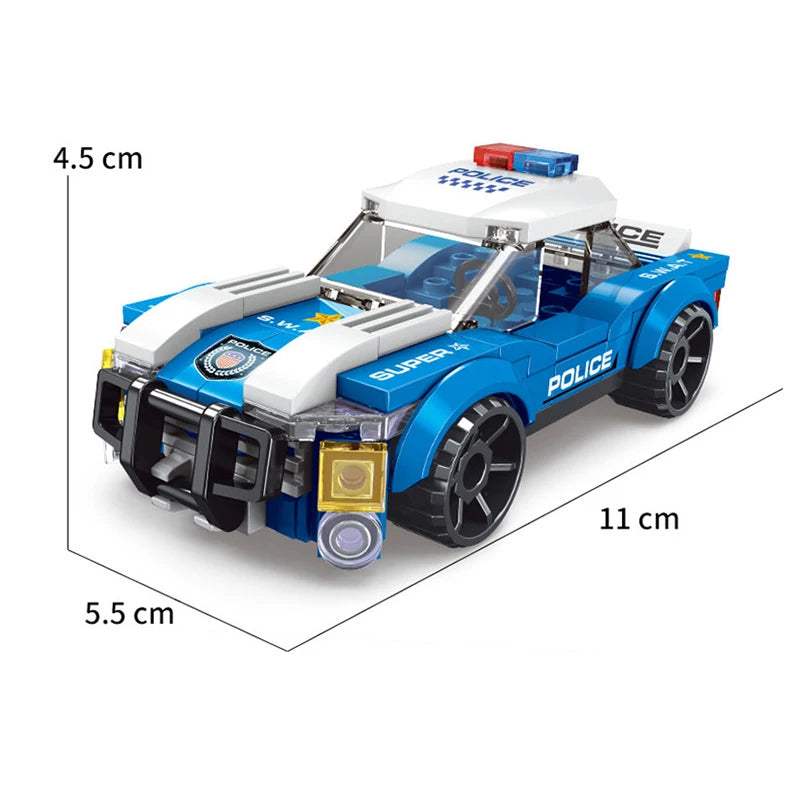 Mego BAUSTEINE – Polizei Helikopter & Fahrzeug 🚁