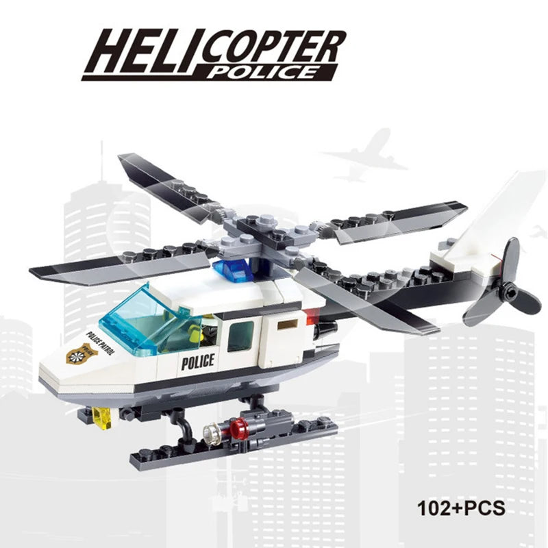 Mego BAUSTEINE – Polizei Helikopter & Fahrzeug 🚁
