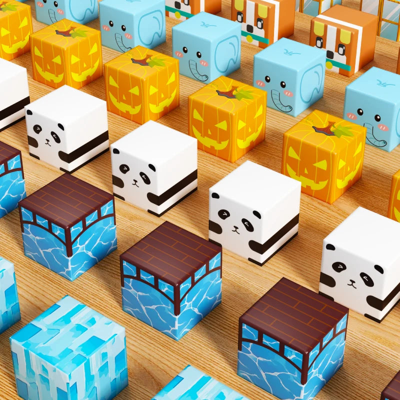 Mego MAGNETSTEINE – Abenteuer Dorf & Wasserfall Set (100 Teile 🔩)