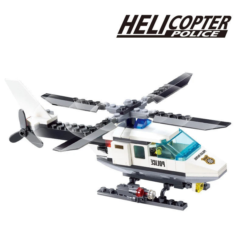 Mego BAUSTEINE – Polizei Helikopter & Fahrzeug 🚁