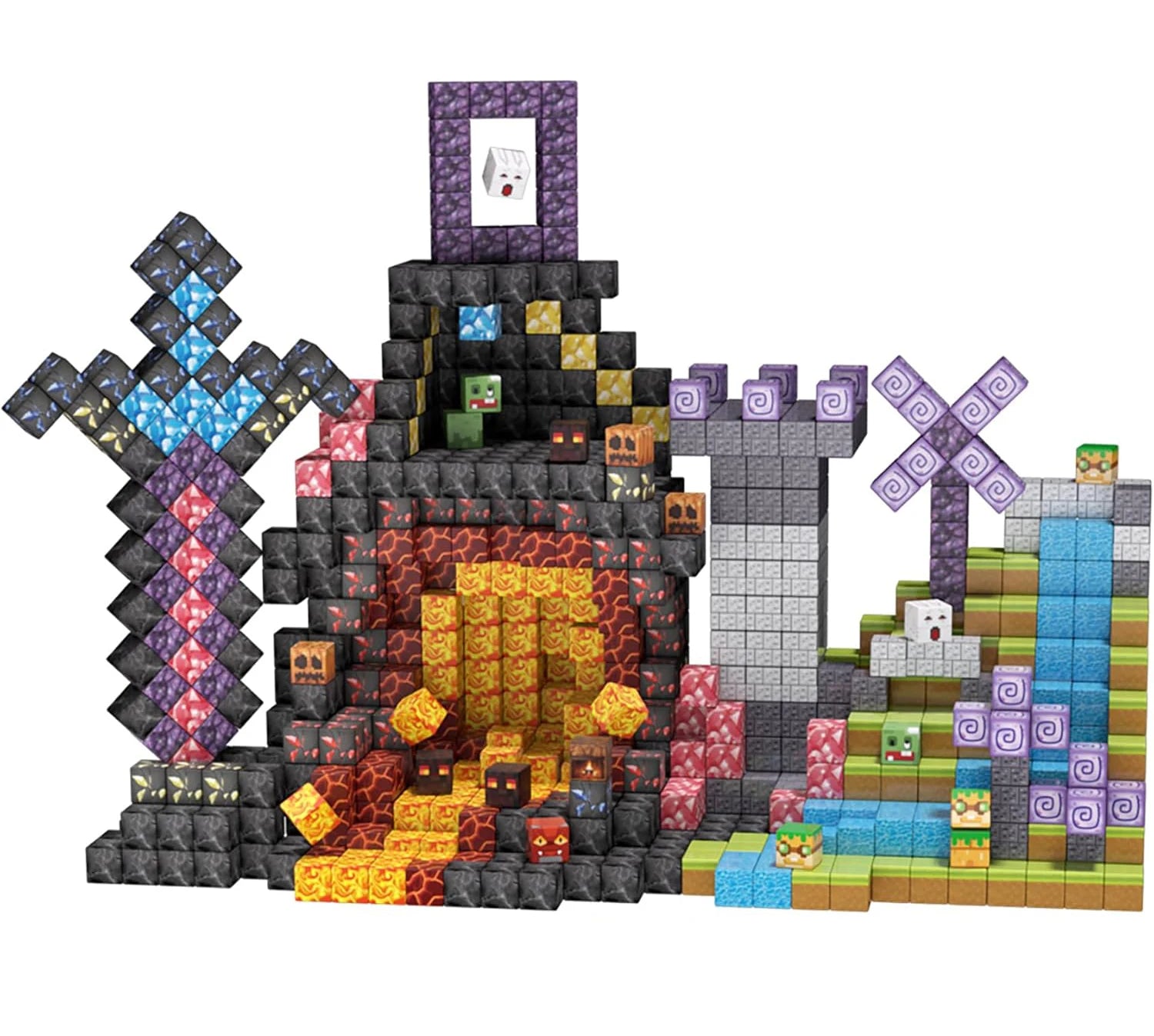 Mego MAGNETSTEINE – Fantasy Bergwelt Set (128 Teile 🔩)